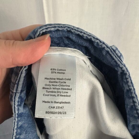 Talbots New England Chino Chambray Denim Wide Leg Pants Size 14 - Picture 3 of 7